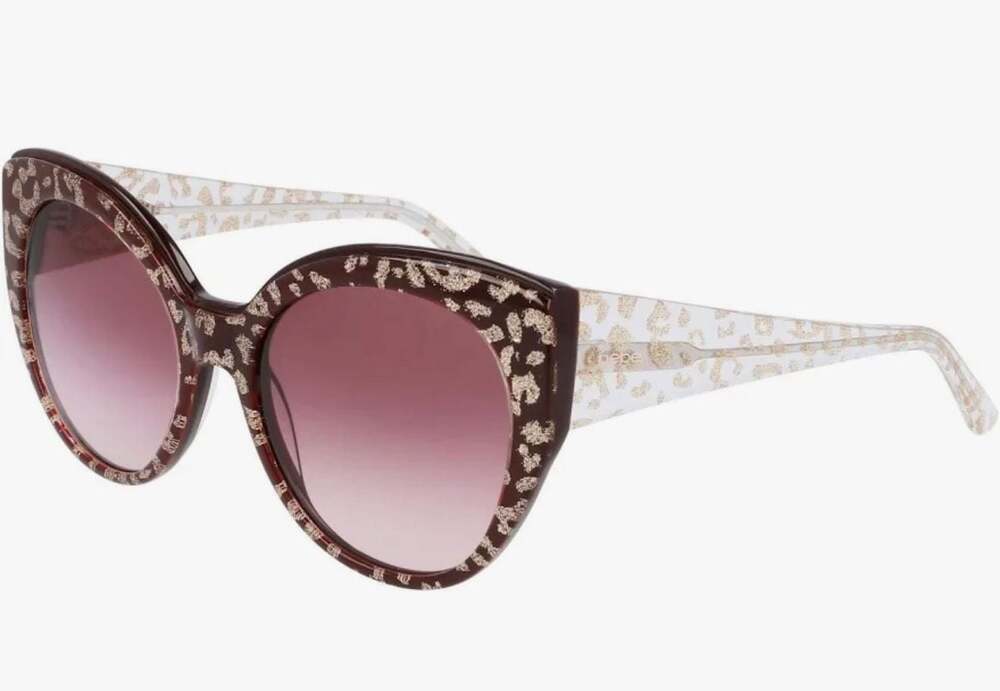 bebe BB7217 Glitter Leopard Print Cat Eye Sunglasses, NWOT- MSRP $130 - Picture 2 of 4